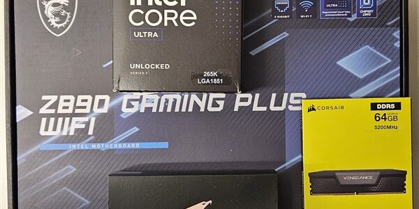 Componenti per PC desktop con Intel Core Ultra 7, scheda madre Z890, RAM DDR5 e SSD Gen5